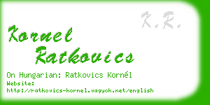 kornel ratkovics business card